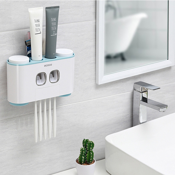 Bộ Nhả Kem Đánh Răng Tự Động 4 Cốc Ecoco