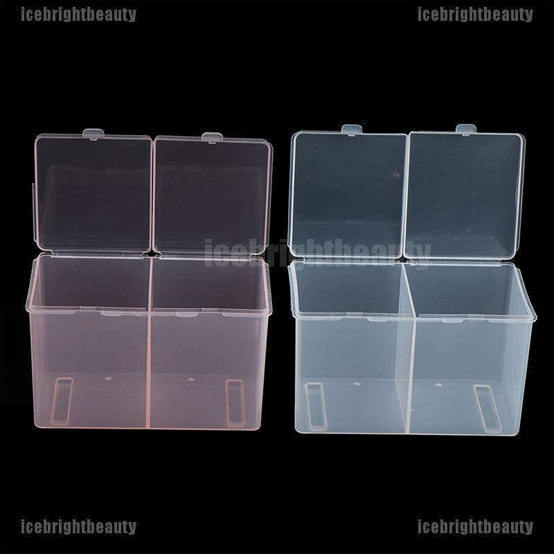 ICEB Twin Well Empty Grids Portable Storage Case Wipe Pads Cotton Swab Container