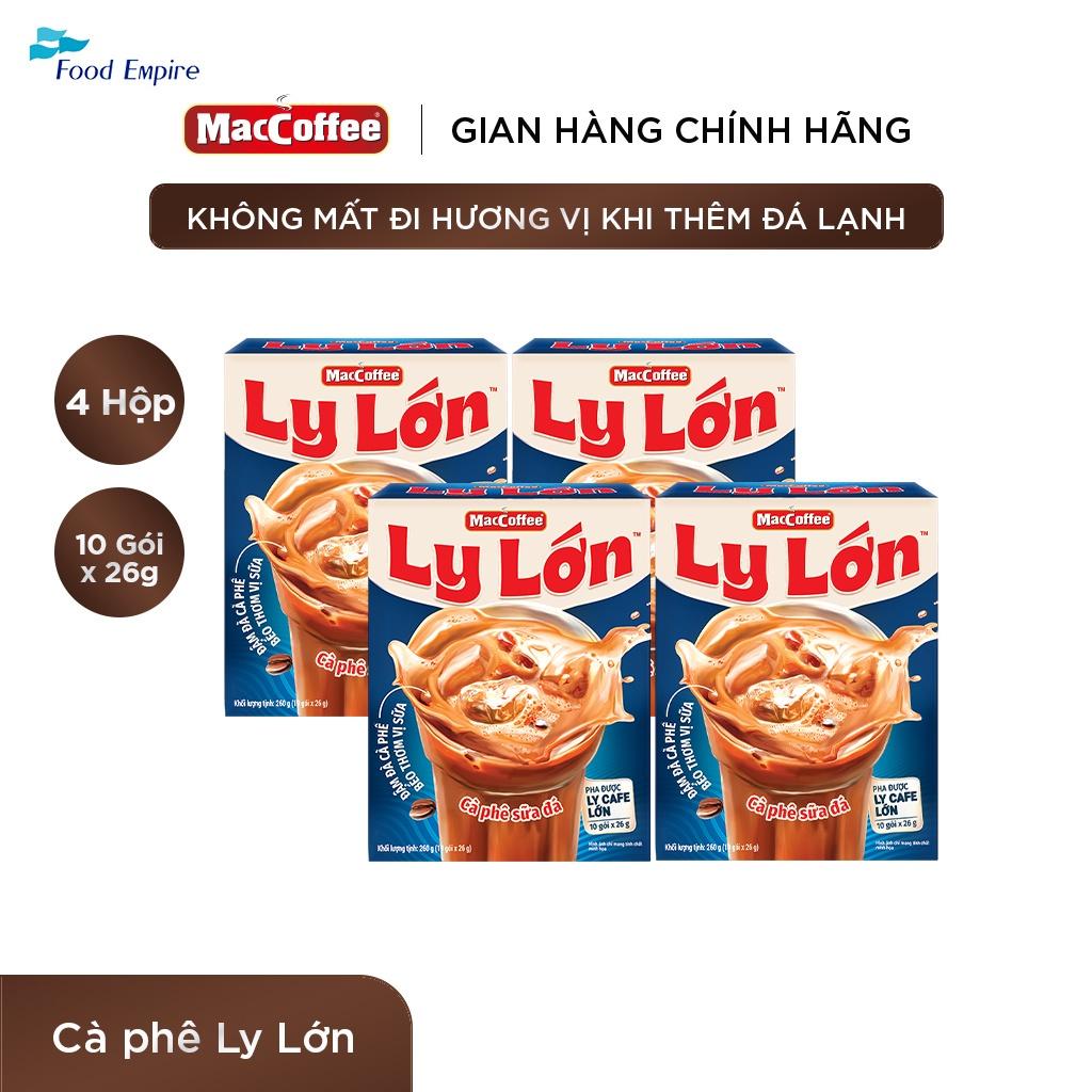 Combo 4 hộp Cà phê Ly Lớn - Maccoffee (hộp 10 gói x 26g)