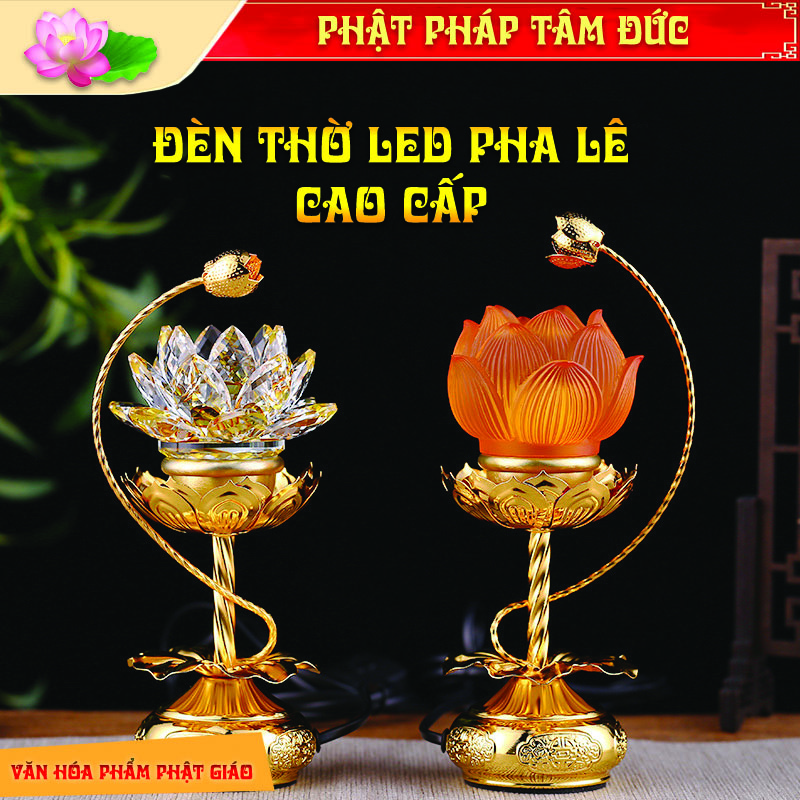 Đèn Thờ, Đèn Ban Thờ Pha Lê LED Cao Cấp, Bền Đẹp Mãi Với Thời Gian, Ánh Sáng Tuyệt Đẹp Cho Không Gian Thờ Tự