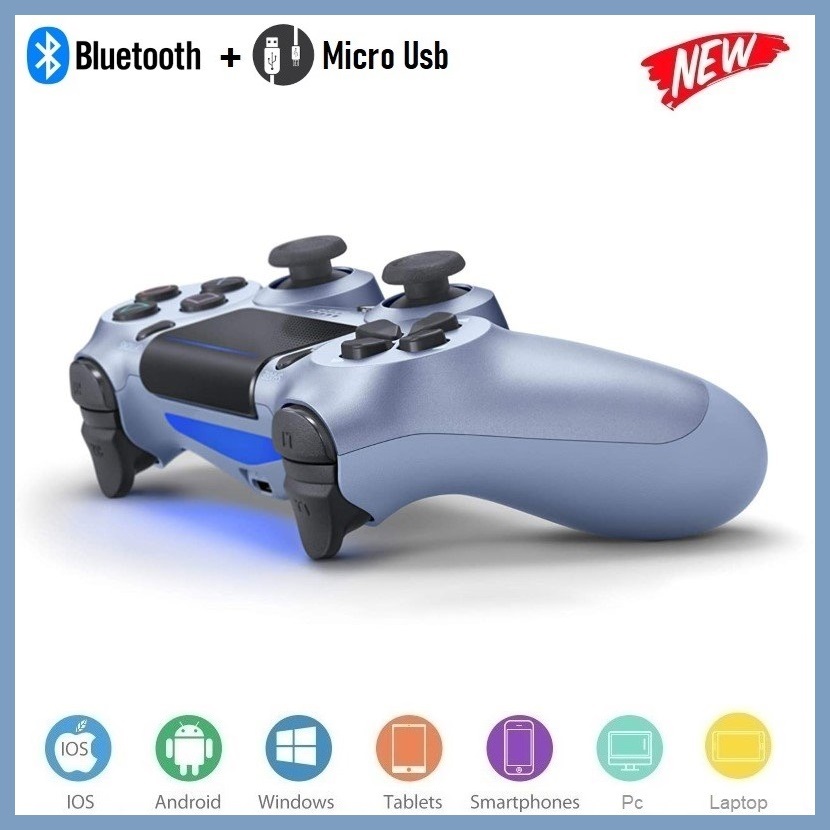 Tay Game không dây bluetooth P/S Titanium blue cho máy tính - điện thoại - máy game Console