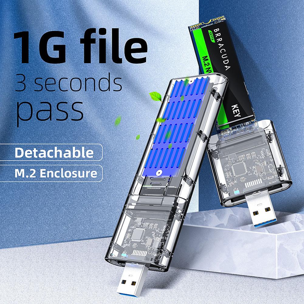 Vỏ ổ cứng di động USB3.1 Gen2 10Gbps M.2 SSD Giao thức PCIE Giao thức NVMe B/M-Key USB3.0 M2 SSD Enclosure Reader Thể rắn bên ngoài Màu sắc: USB3.0 Đen
