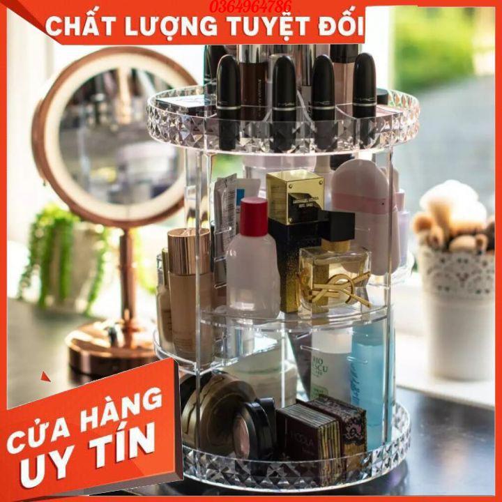 kệ đựng mỹ phẩm , kệ để mỹ phẩm , kệ mỹ phẩm xoay 360 độ ,đựng đồ trang điểm