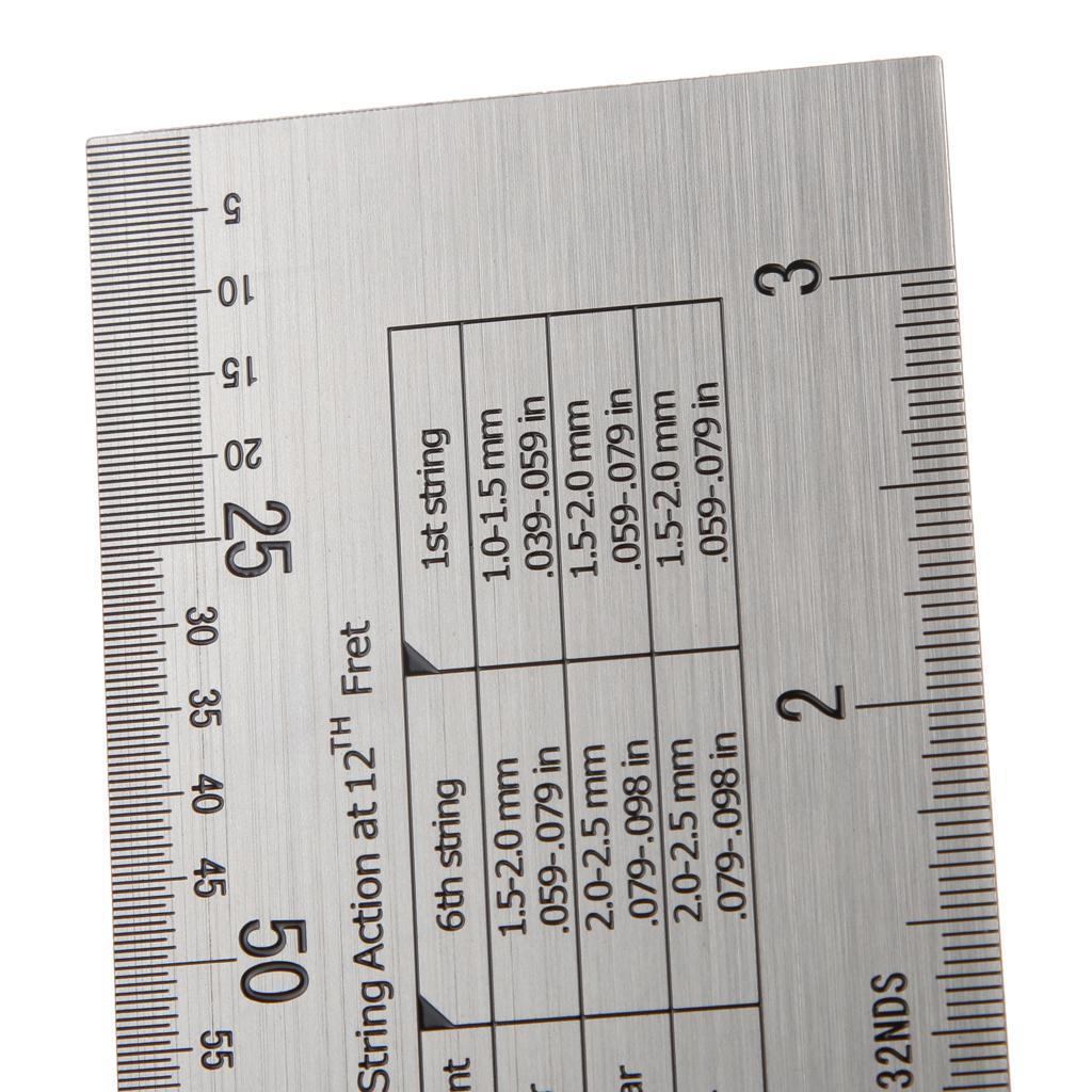 Stainless Steel String Action Ruler Luthier Gauge Tool for String Instrument