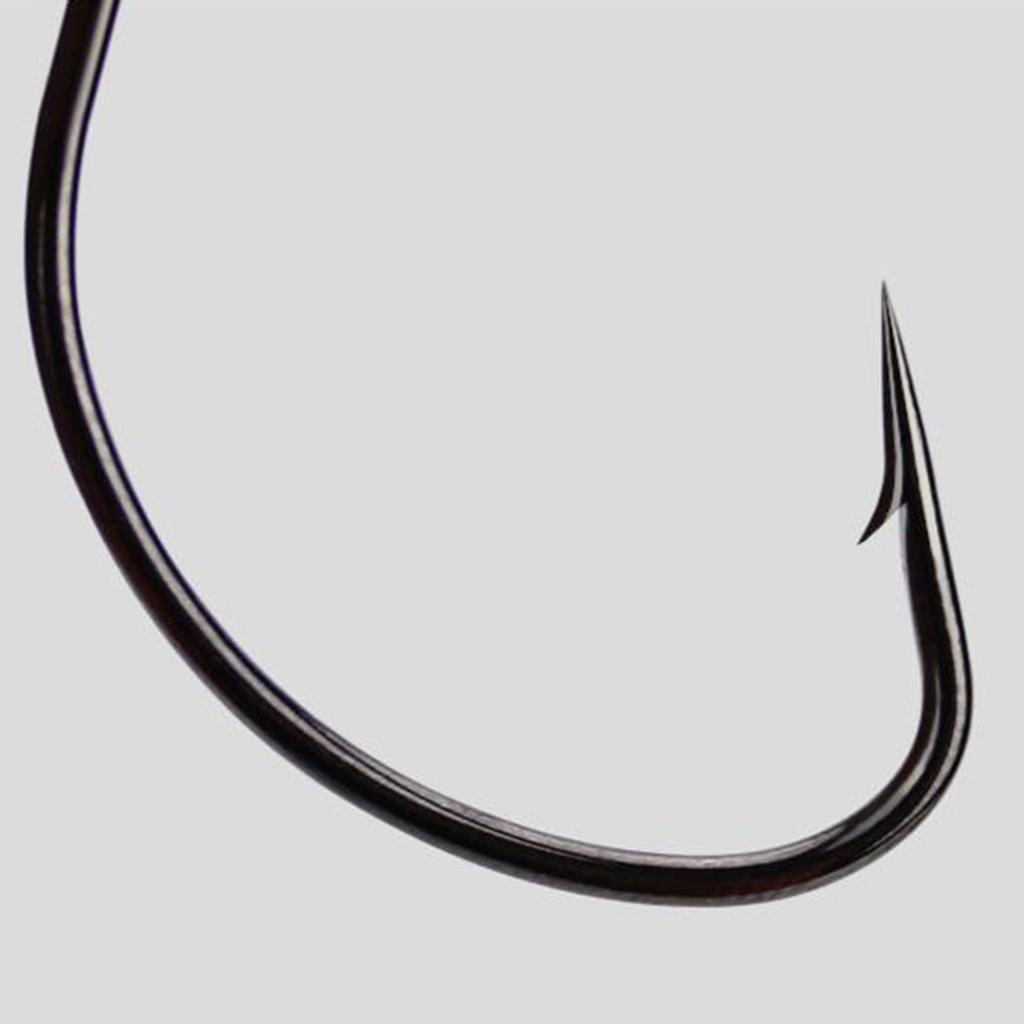 50Pcs Worm Hooks with Box Black Nickel High Carbon Steel Bait Jig Hooks Set
