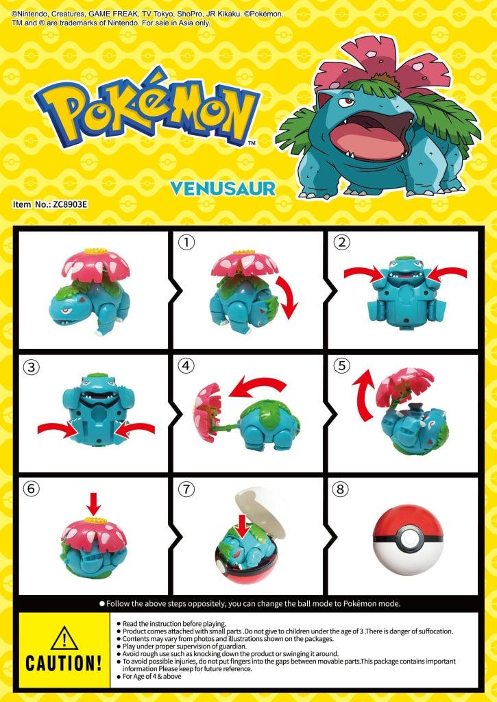 Đồ Chơi Bóng Pokemon Biến Hình: Venusaur - Pokemon Toys ZC8903E