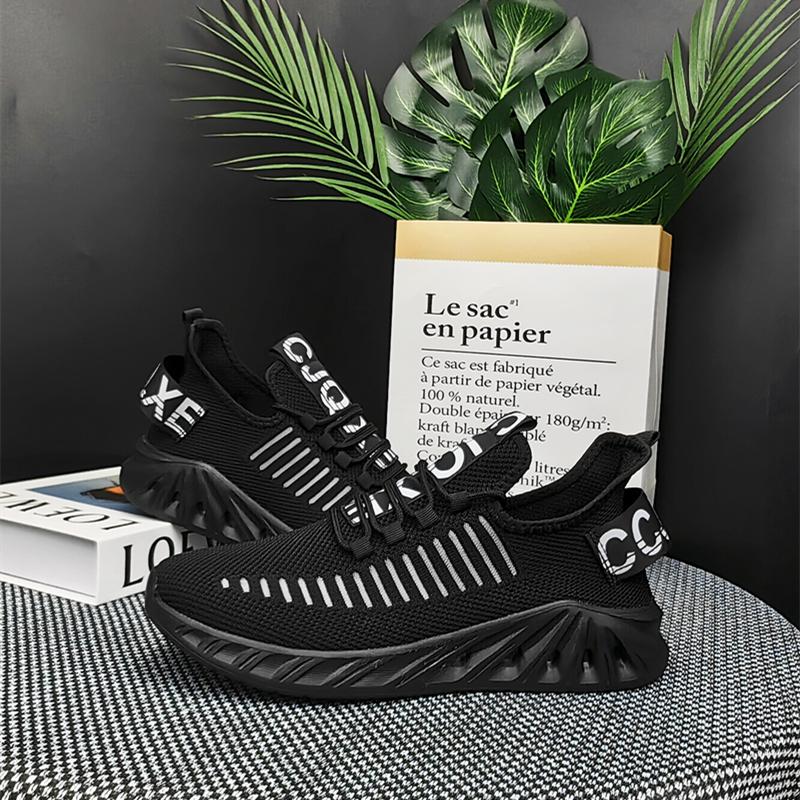 Giày chạy bộ thông thường của nam giới, thể thao ngoài trời siêu nhẹ, đi bộ chậm và giày hợp thời trang Color: black 9951 Shoe Size: '47