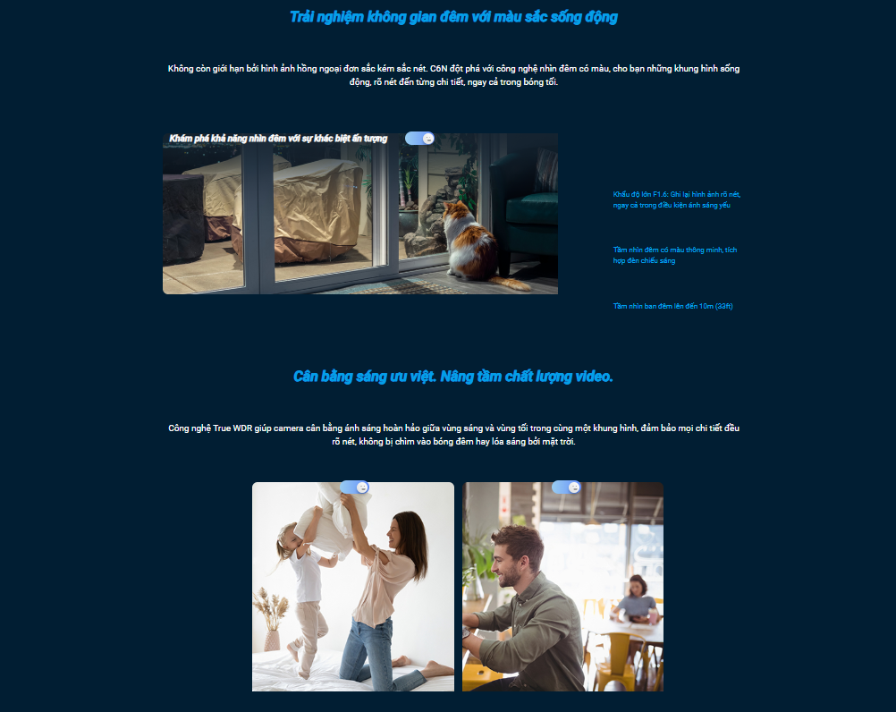 Camera wifi trong nhà EZVIZ H6C G1 4K Sắc nét, AI nhận diện người, thú cưng - hàng chính hãng