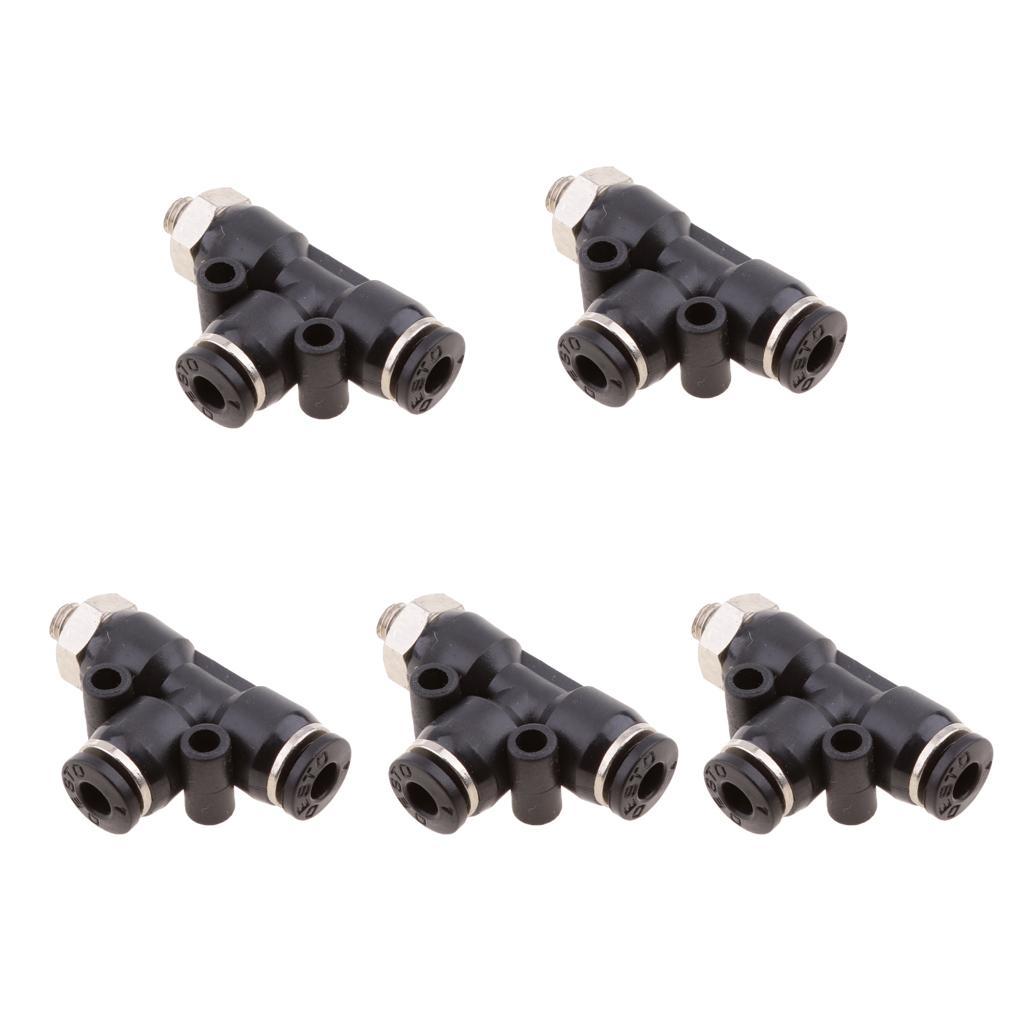 5 Pieces Air Water Line Hose Tube Triple Push In Pneumatic Fitting 4MM 6MM 8MM