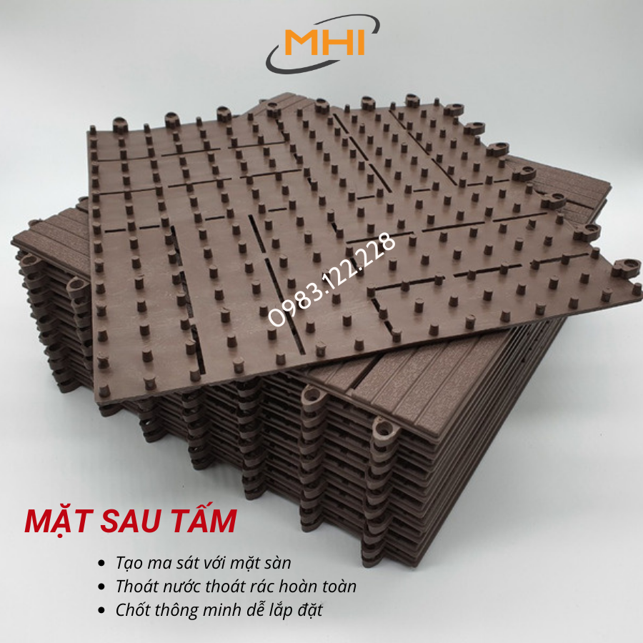 Thảm lót sàn MHI-12 NAN - Phong cách mới. Chống trơn trượt ban công, bể bơi, sân vườn, sân thượng, nhà tắm