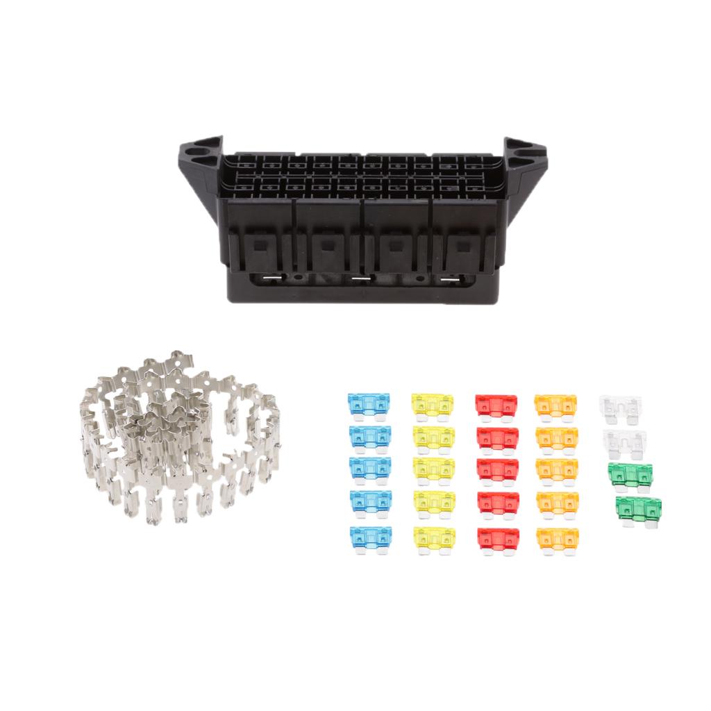 Car 20 Way Standard Blade Fuse Box Holder Distribution Block Fusebox