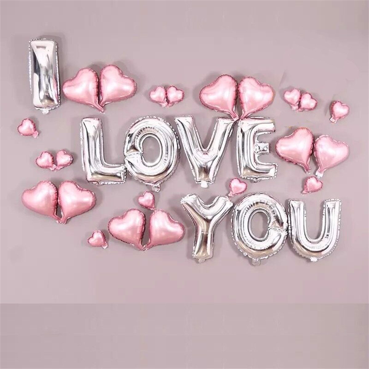 Bộ bong bóng chữ I love You trang trí valentine set vlt64