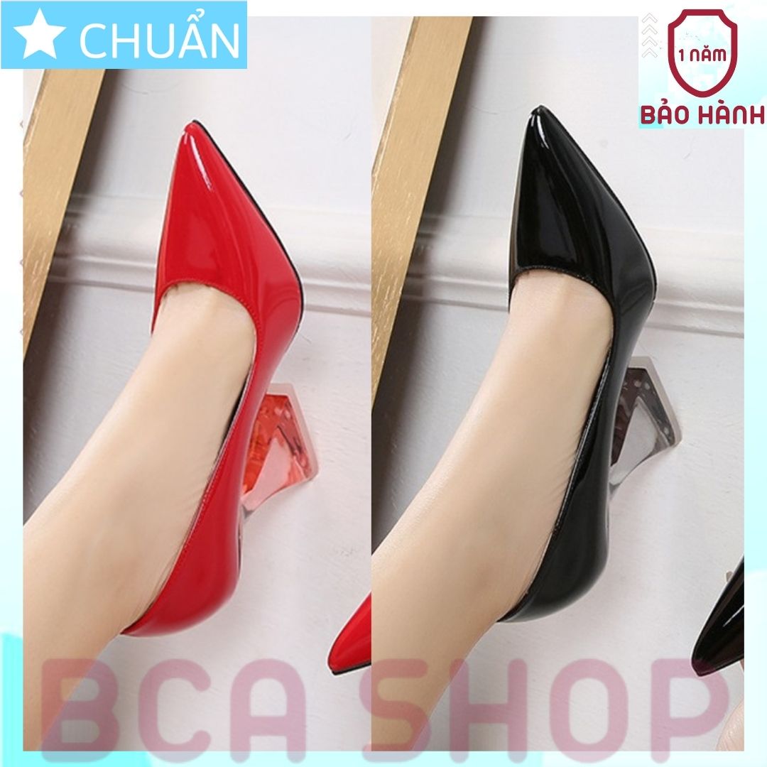 Giày cao gót nữ bít mũi 7p RO505 ROSATA tại BCASHOP đế trong suốt cách điệu, sang trọng và đẳng cấp - màu đen