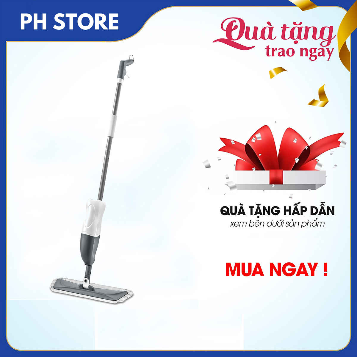 Cây Lau Nhà Phun Nước Đa Năng, Đầu Xoay 360 Độ, Siêu Thấm Hút, Có Thể Điều Chỉnh Độ Dài, Chất Liệu Nhựa ABS Cao Cấp