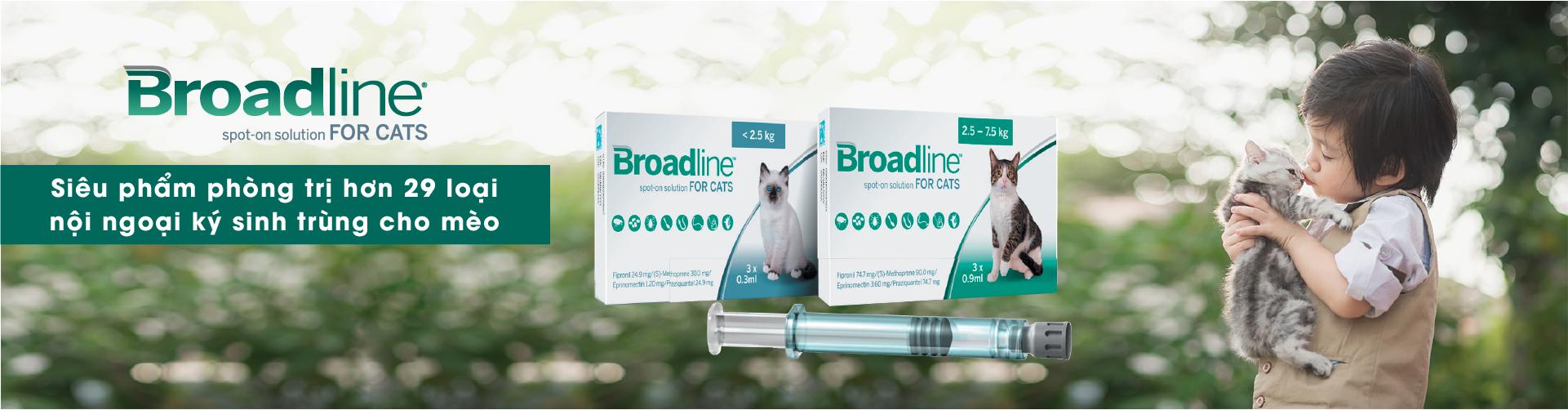 1 ống Broadline diệt nội ngoại ký sinh trùng (mèo &lt; 2,5kg)