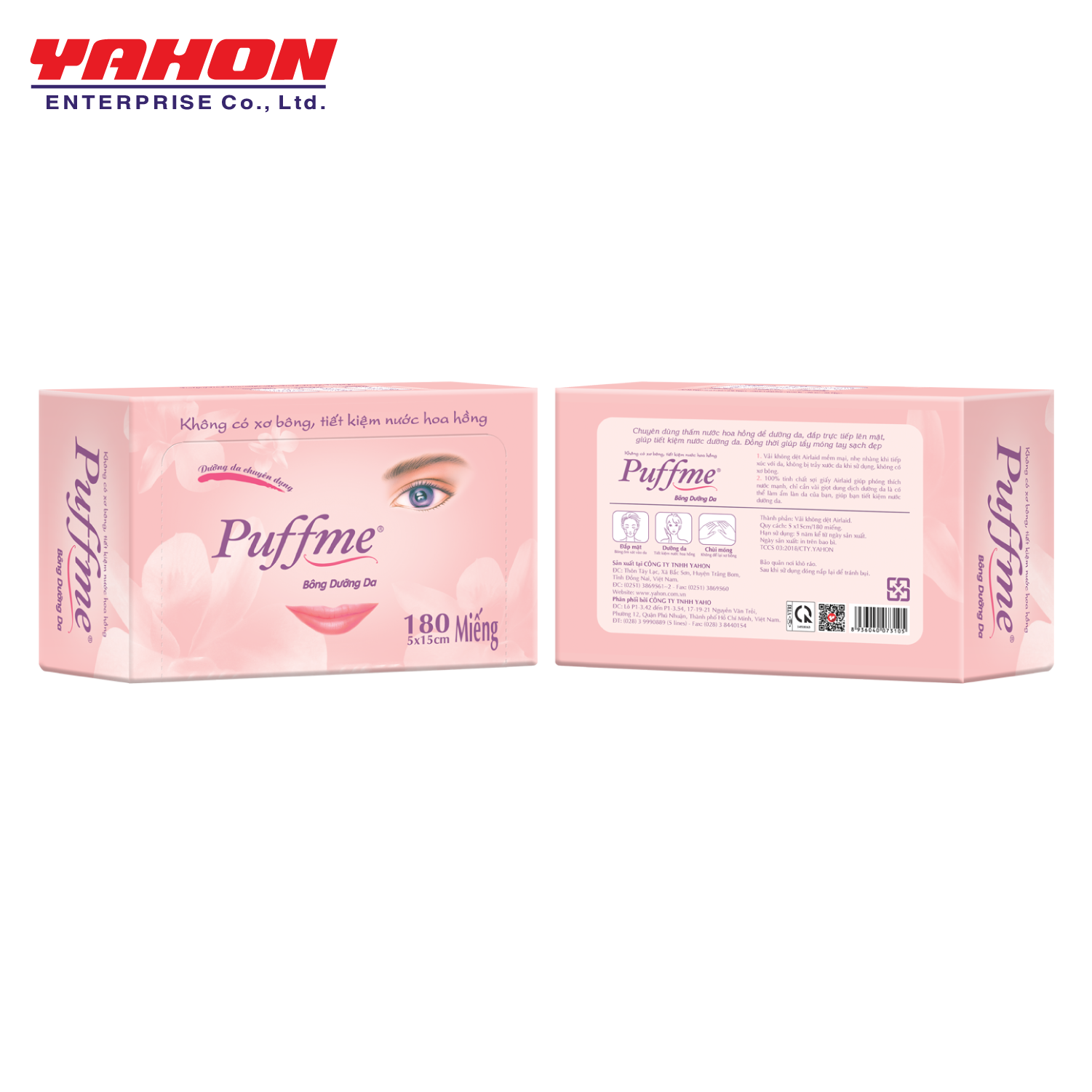 Lốc 5 Hộp Bông Dưỡng Da Puffme (180 miếng x 5)