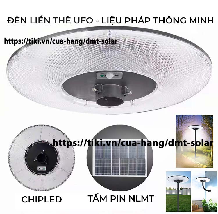 Đèn đĩa bay UFO kim cương năng lượng mặt trời chiếu sáng sân vườn công suất