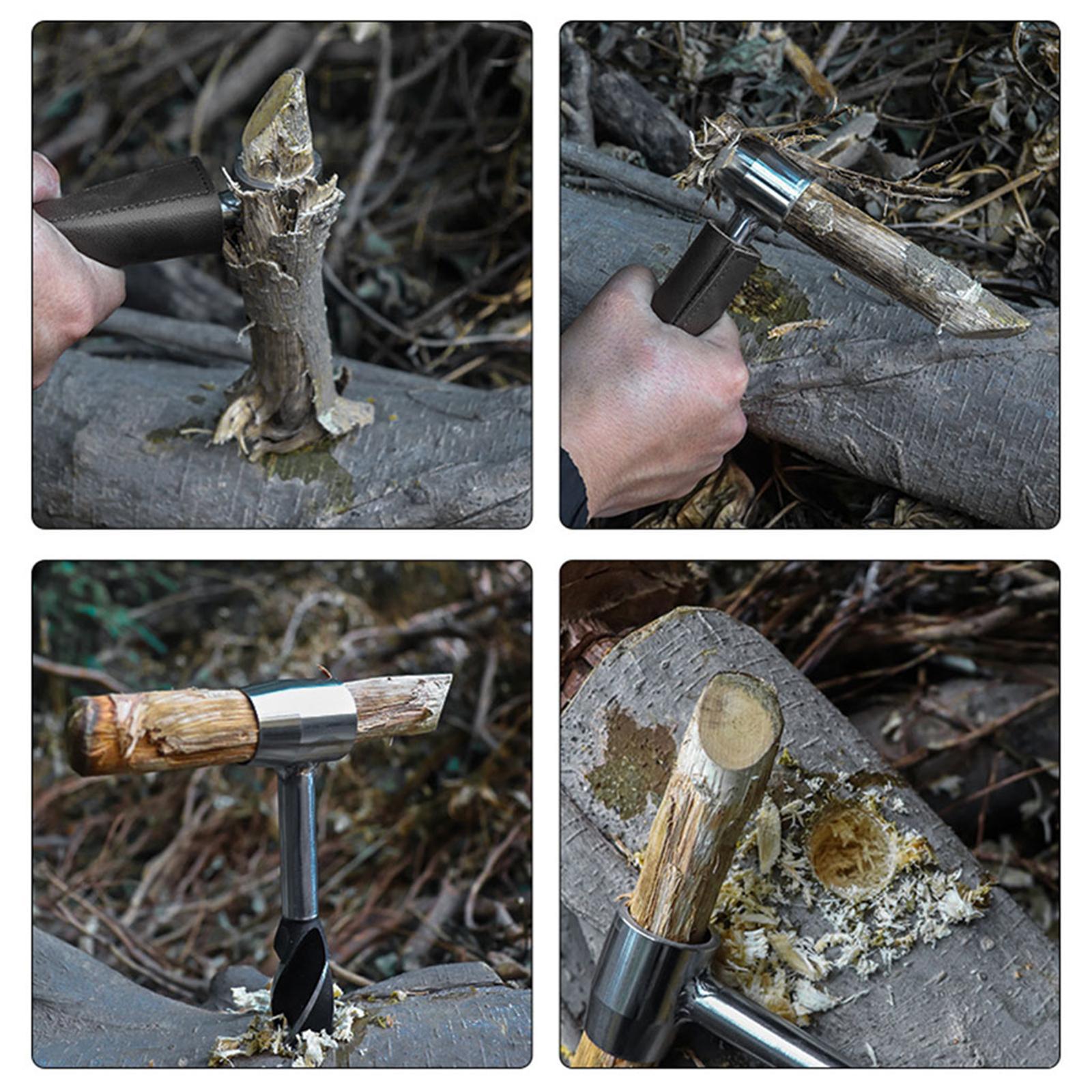 2pc Hand Auger Drill Bit Bushcraft Tools Multitool Woodworking Hand Screw Drill Manual Wood Auger for Camping Hand Tools Backpack Bushcrafting