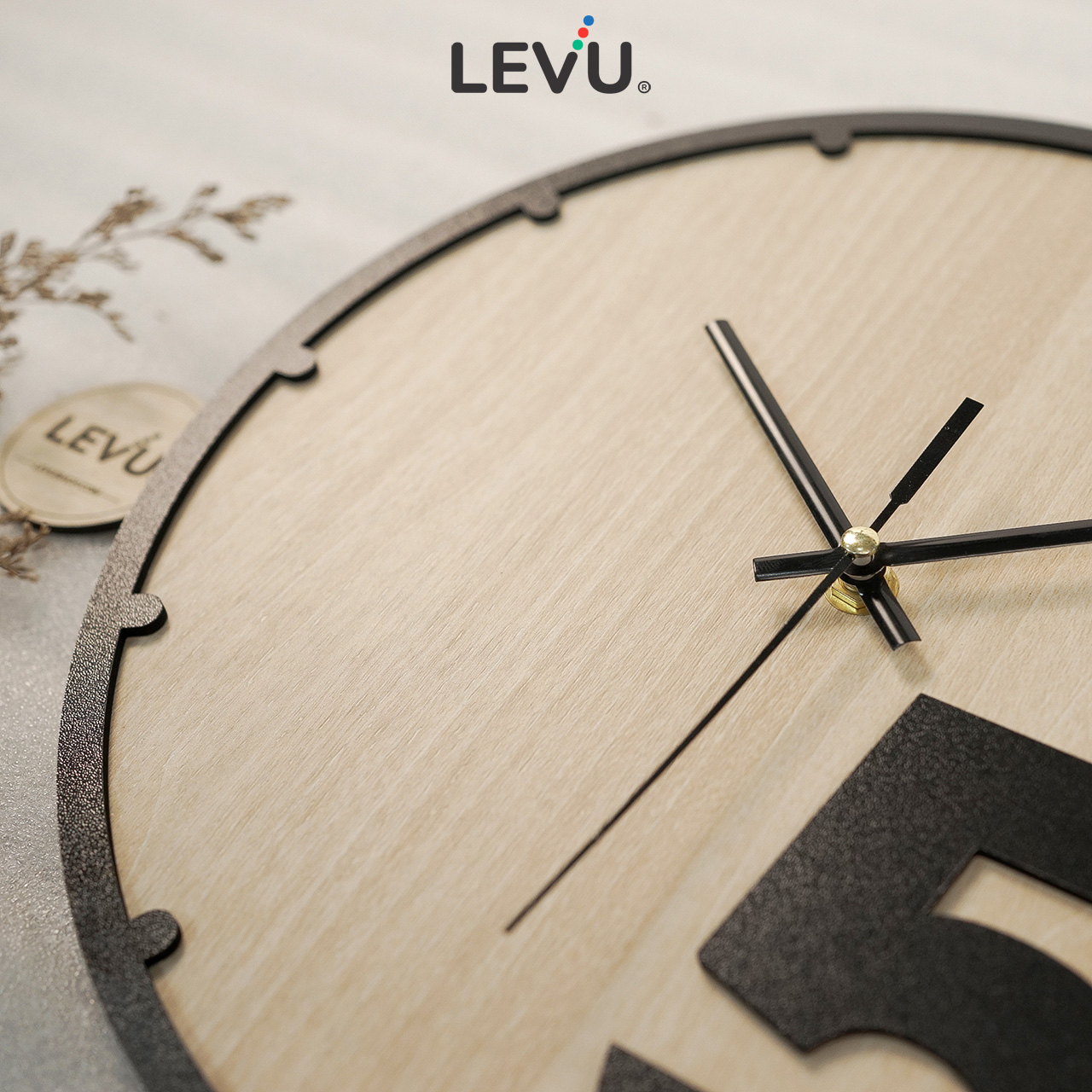 Đồng Hồ Treo Tường gỗ trang trí LEVU DH03 Handmade cao cấp