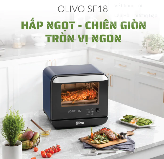 Nồi Chiên Hơi Nước OLIVO SF18 Thương Hiệu Mỹ Cao Cấp, 50 Chức Năng,  Dung Tích 18L, Công Suất 2450W - Hàng Chính Hãng