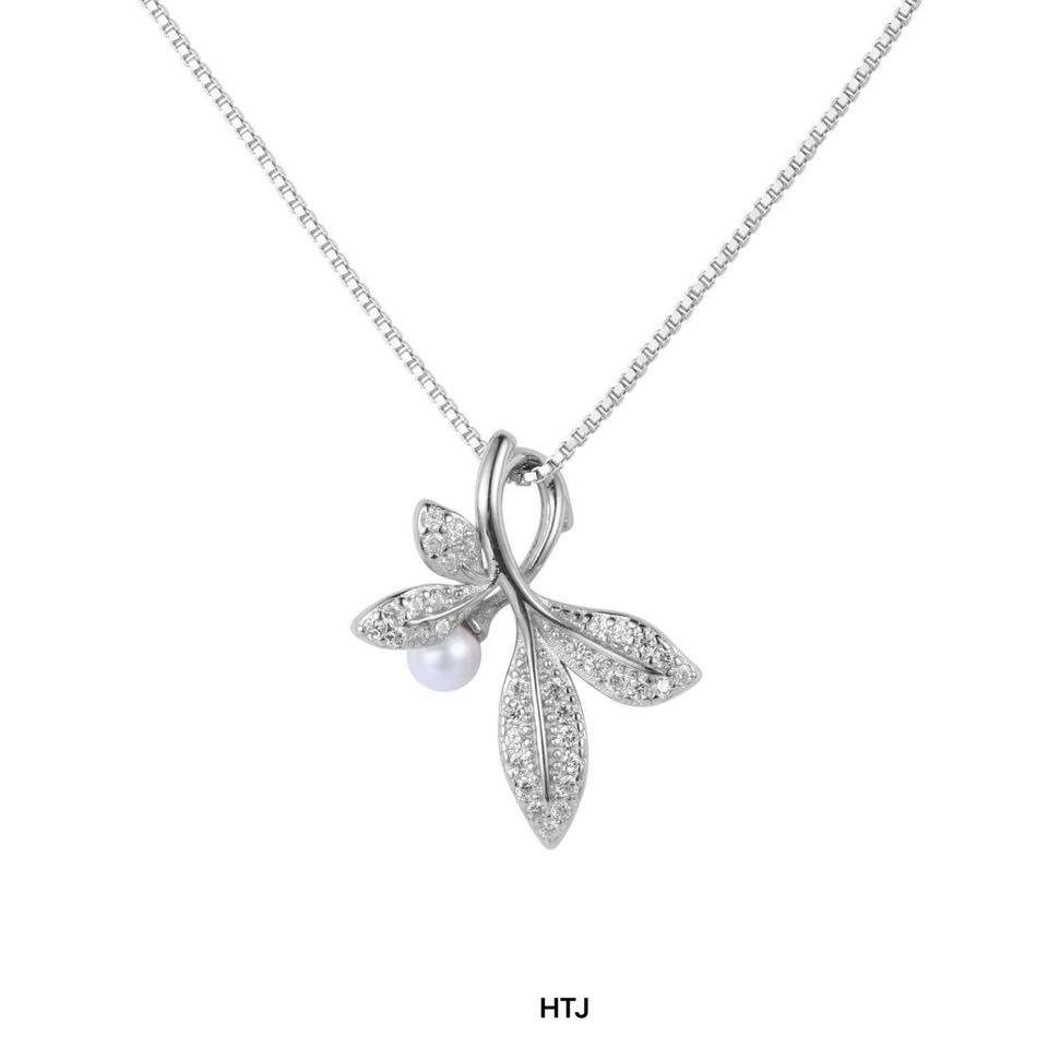 Dây chuyền nữ mặt lá xinh chất liệu bạc s925 MS88d