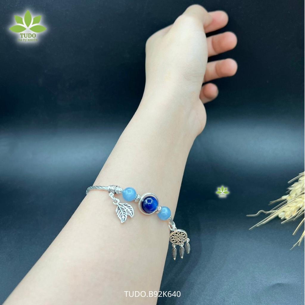 Vòng Tay Nữ Đẹp - Vòng Phong Thủy Mệnh Thủy Mộc TUDO VCBAQUA VCBKYAN VCBMOON B92K640 Charm bạc Dreamcatcher, Lá