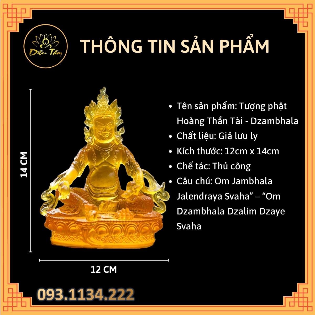 Tượng phật hoàng thần tài mật tông Zambhala lưu ly