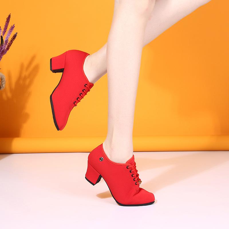 Giày khiêu vũ Latin Phụ nữ Salsa Jazz Giày căng rộng trải dài giày khiêu vũ giày mềm mại dành cho nữ Color: Black suede sole Shoe Size: 7