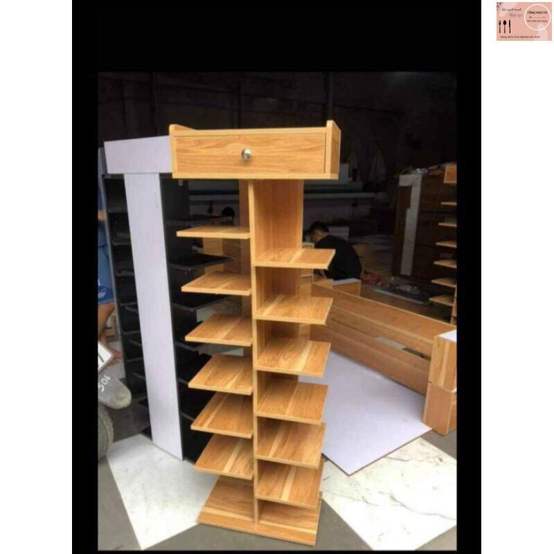 Kệ để giày dép gỗ thông minh, Kệ để giày có ngăn kéo, Tủ để giày 7 tầng bằng gỗ