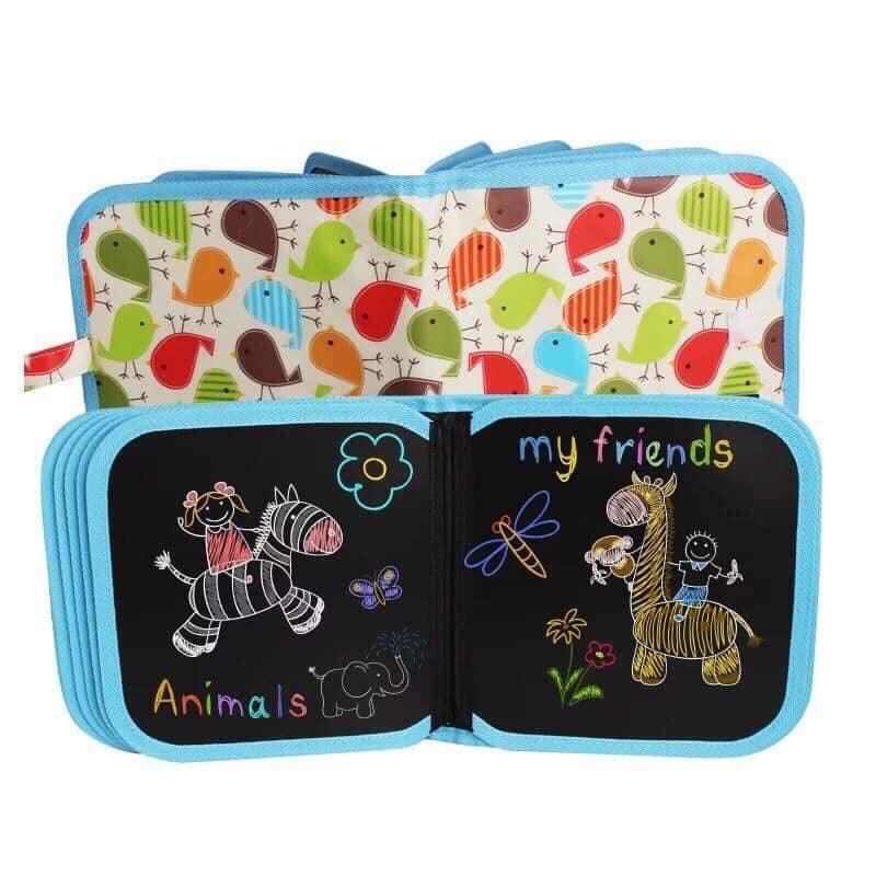 Vở Vẽ Xóa Được, Vở Tự Xóa, Sách Viết Xóa Được 10 Trang Tặng Kèm 6 Bút - Hàng Chính Hãng