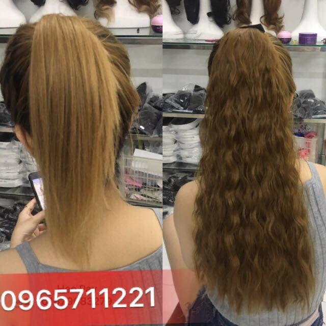 Tóc giả cột xù ️️  ️️ cột xù mì tự nhiên