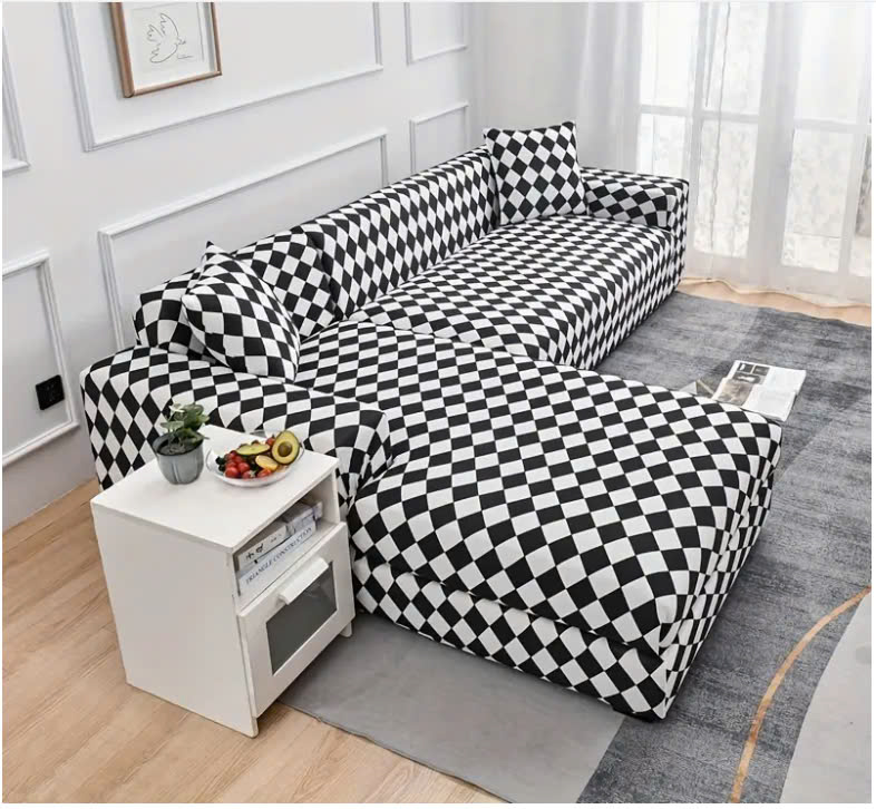 Sofa Góc L Stretchable Checkerboard Juno Sofa Kích Thước 2m5 x 1m5