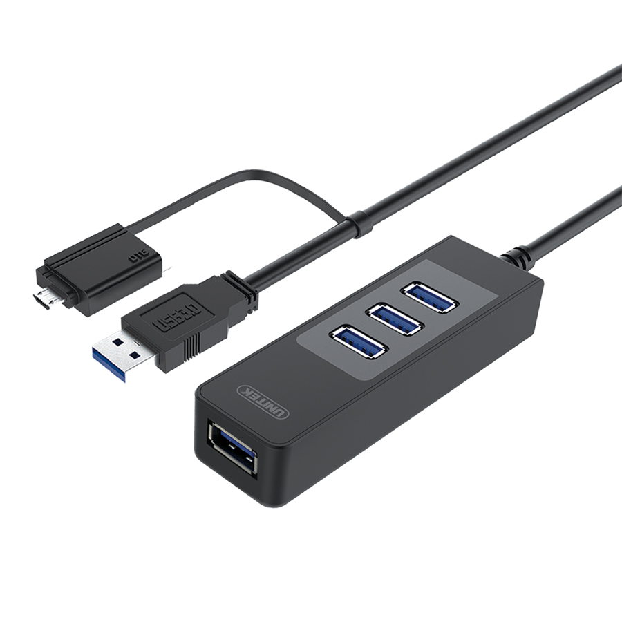 Hub Đa Năng Otg Unitek Y-3048A Cổng Usb/Microusb Ra Khe Thẻ Nhớ Sd/Usb 3.0  - Hàng Nhập Khẩu