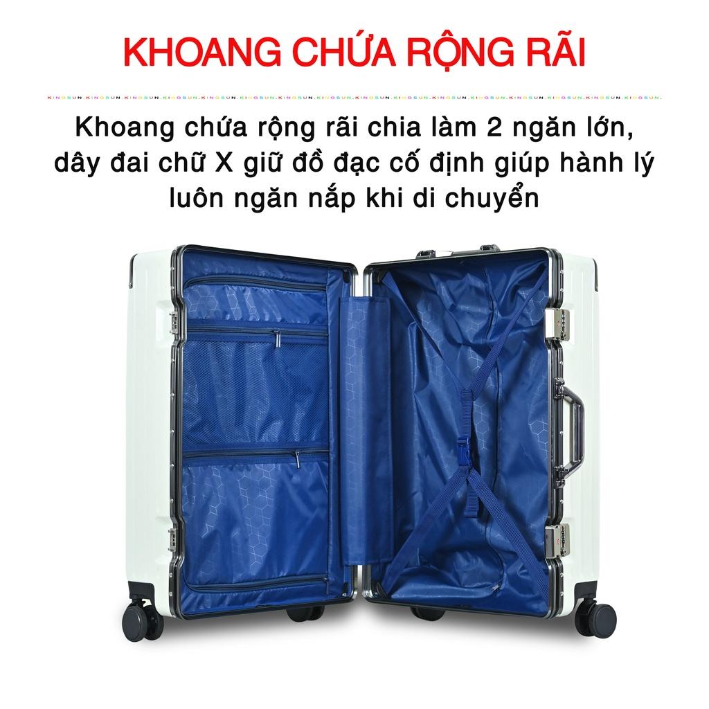 Vali Khung Nhôm Khoá Sập KS-066 Size 20/24 cao cấp chống rạch móc,chống va đập