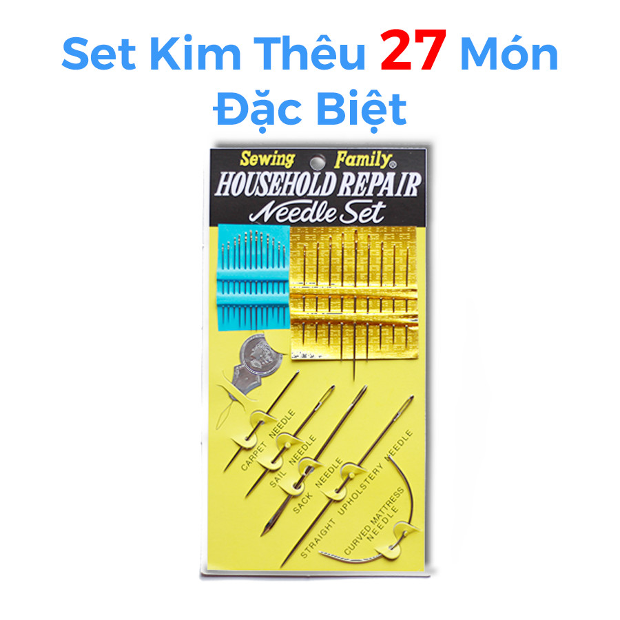 Bộ kim thêu tay, may vá đầy đủ 27 món đa năng tiện lợi | Household Repair Needle Set 27 pieces