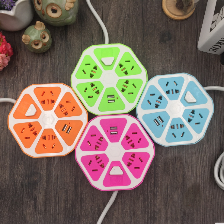 Ổ Cắm Điện Hình Trái Cam 2 Cổng USB Tiện Lợi
