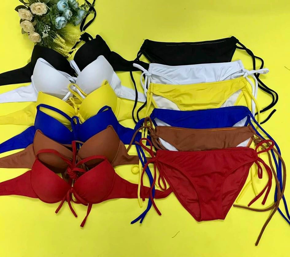 Bikini Tam Giác Có Gọng Nâng Ngực Màu Neon