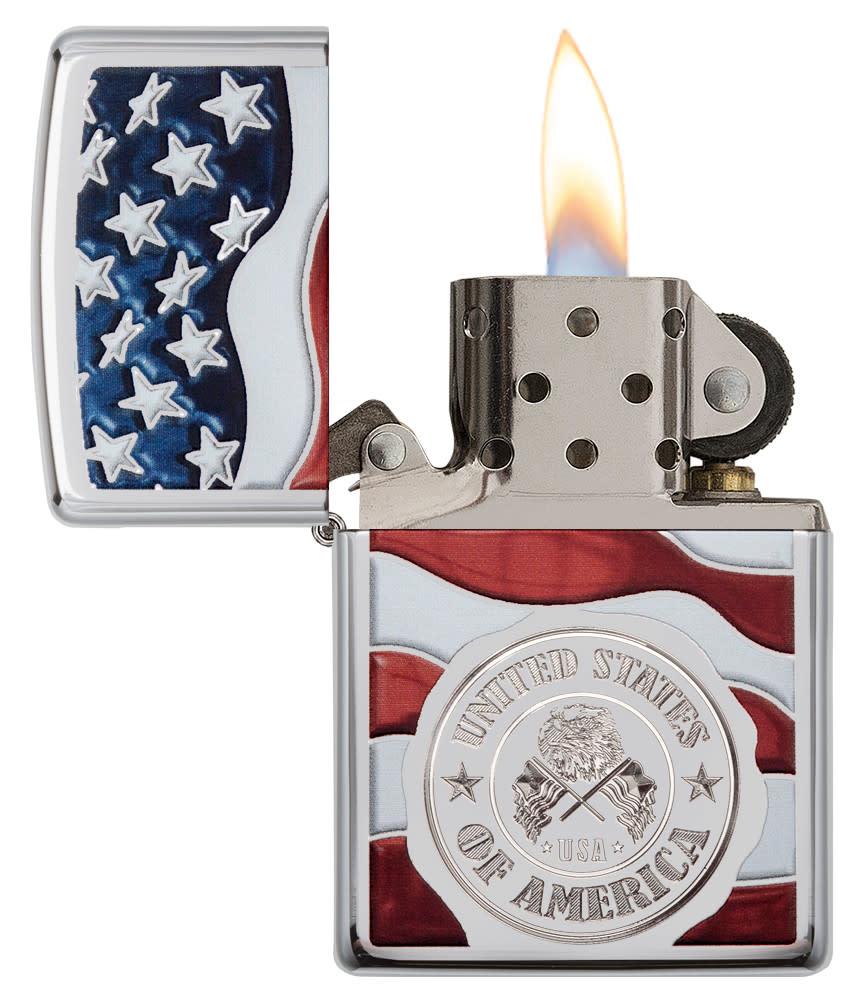 Bật Lửa Zippo American Stamp on Flag 29395