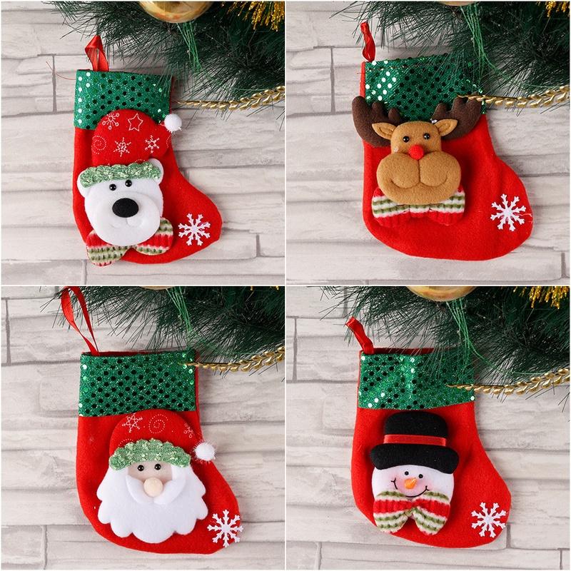 Set 2 Chiếc Tất Trang Trí Cây Thông Giáng Sinh Dễ Thương
