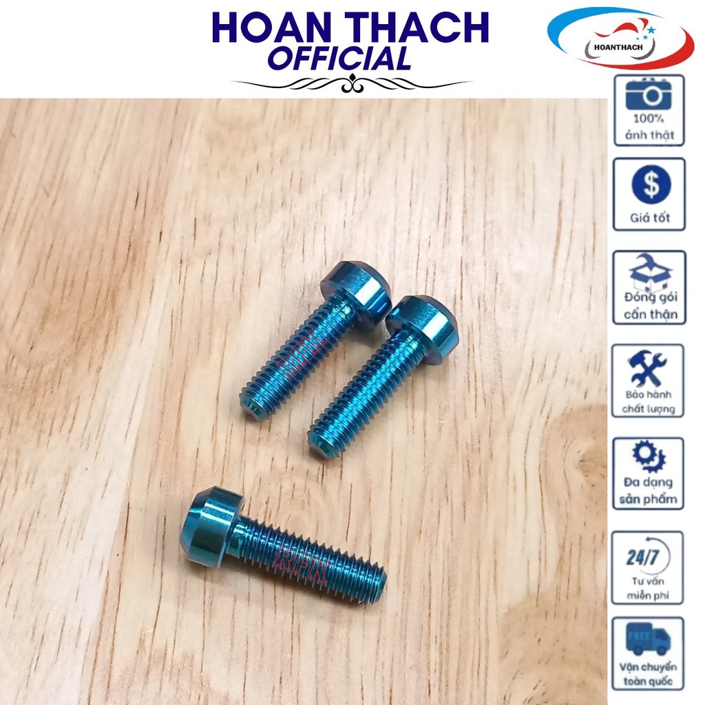 Ốc Gr5 Titan 6L20 Trụ Xanh Dùng cho nhiều dòng xe  SP010567 (giá 1 con)