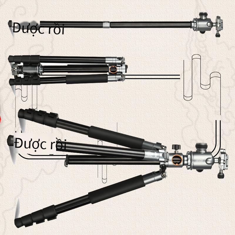 Phong cách mới nhất của trục lưu trữ gập hợp kim nhôm Q868HL thời đại đầy ánh sáng có thể là chân máy ảnh máy ảnh SLR nằm ngang