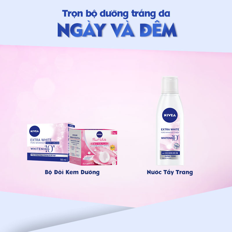 Nước Cân Bằng NIVEA Extra White Dưỡng Trắng Da &amp; Se Khít Lỗ Chân Lông (200ml) - 86720