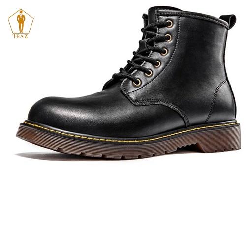 Giày combat boots nam TRAZ cao cổ, đế khâu chắc chắn