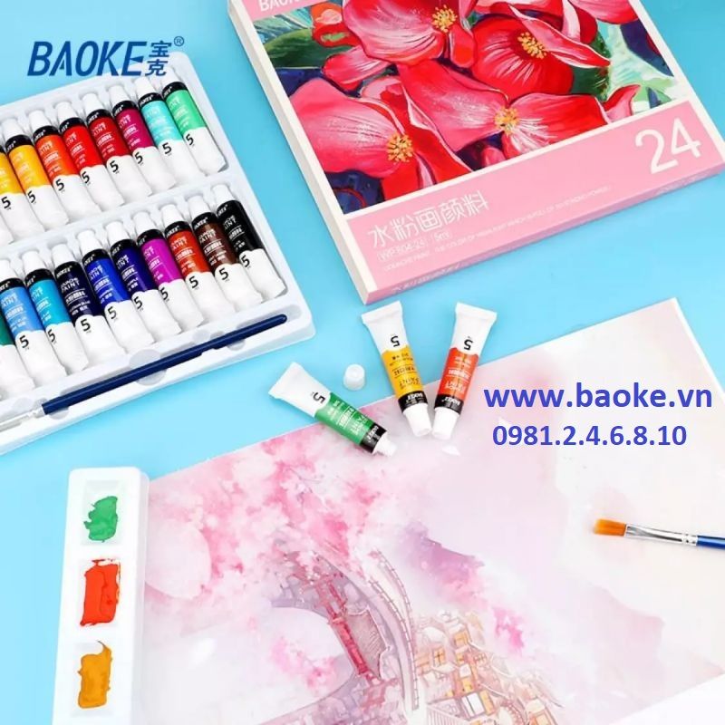 Màu nước Acrylic 24 màu Baoke 804 - 24