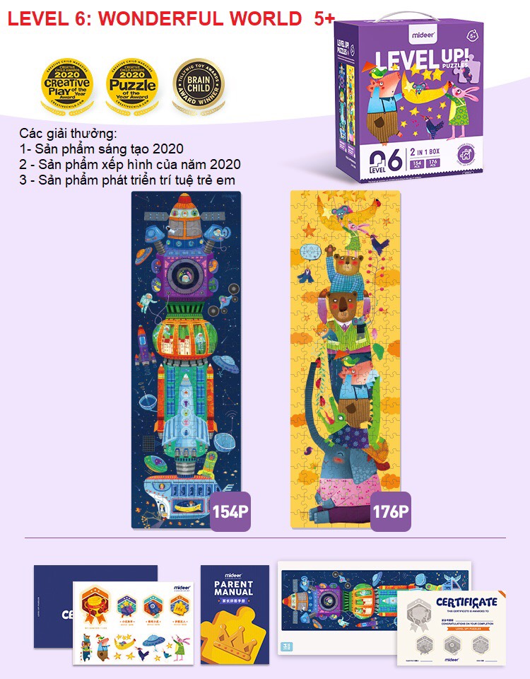 MẪU MỚI - GIÁ TỐT - Bộ xếp hình nhiều cấp độ LEVEL UP 7 cấp độ