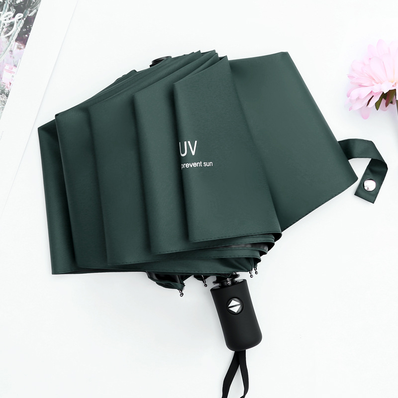 Ô Dù Chống Nắng Che Mưa, Ô Dù Gấp Gọn Chống Tia UV Basic Xanh Rêu