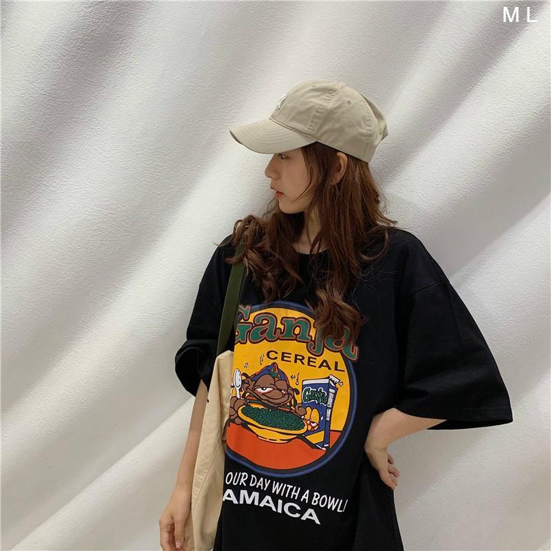 Áo thun tay lỡ GANJA form rộng ulzzang couple nam nữ UNISEX