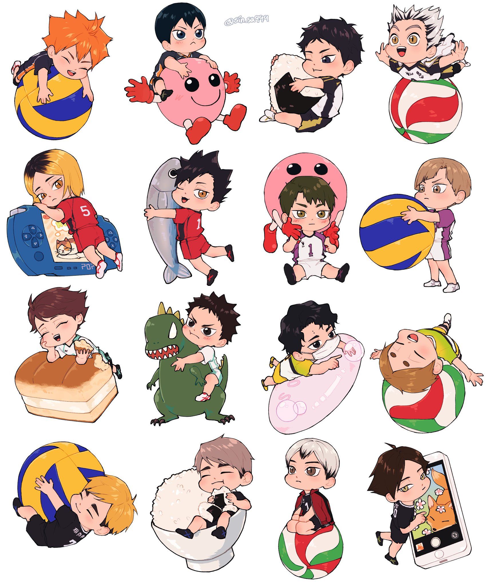 Set 30 Sticker haikyuu!! chibi