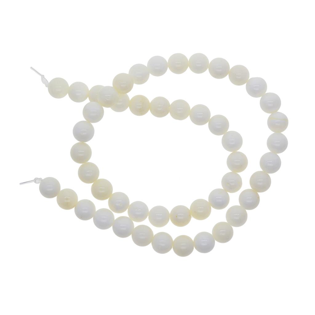 Natural Pearl White Color Beads Sea Shell Round Loose Beads Pick Size for Jewellry Making 15.5 Inch / Strand