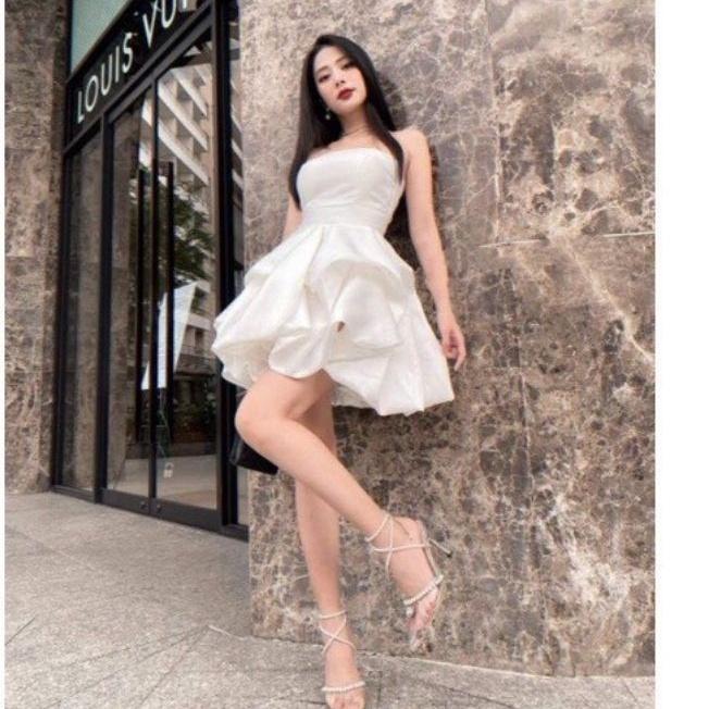 Đầm xòe cúp ngực nhún tầng công chúa bồng bềnh sang chảnh, Váy đầm dự tiệc đẹp giá rẻ